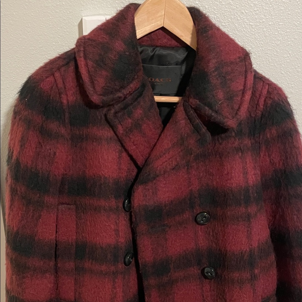 Coach Red and Black Coat